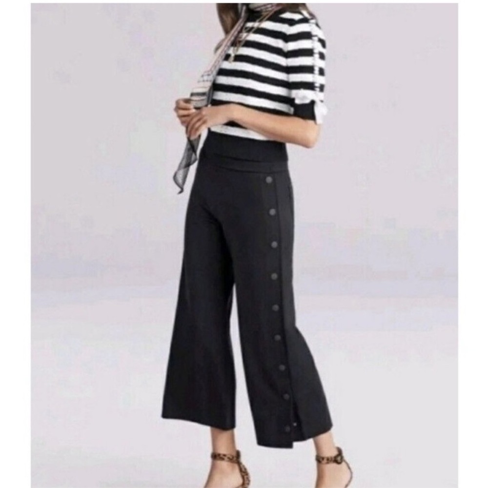 CAbi Snap Crop high rise Pants with Button Accents #5867